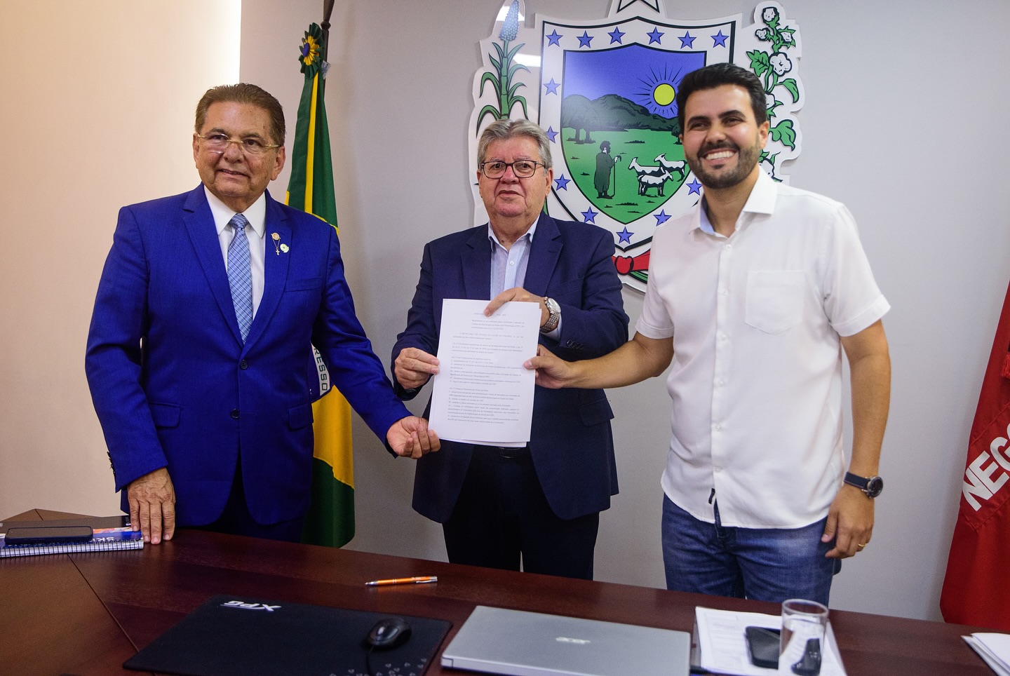 Adriano Galdino e Wilson Filho em imagem de arquivo relacionada ao acordo para presidência da ALPB