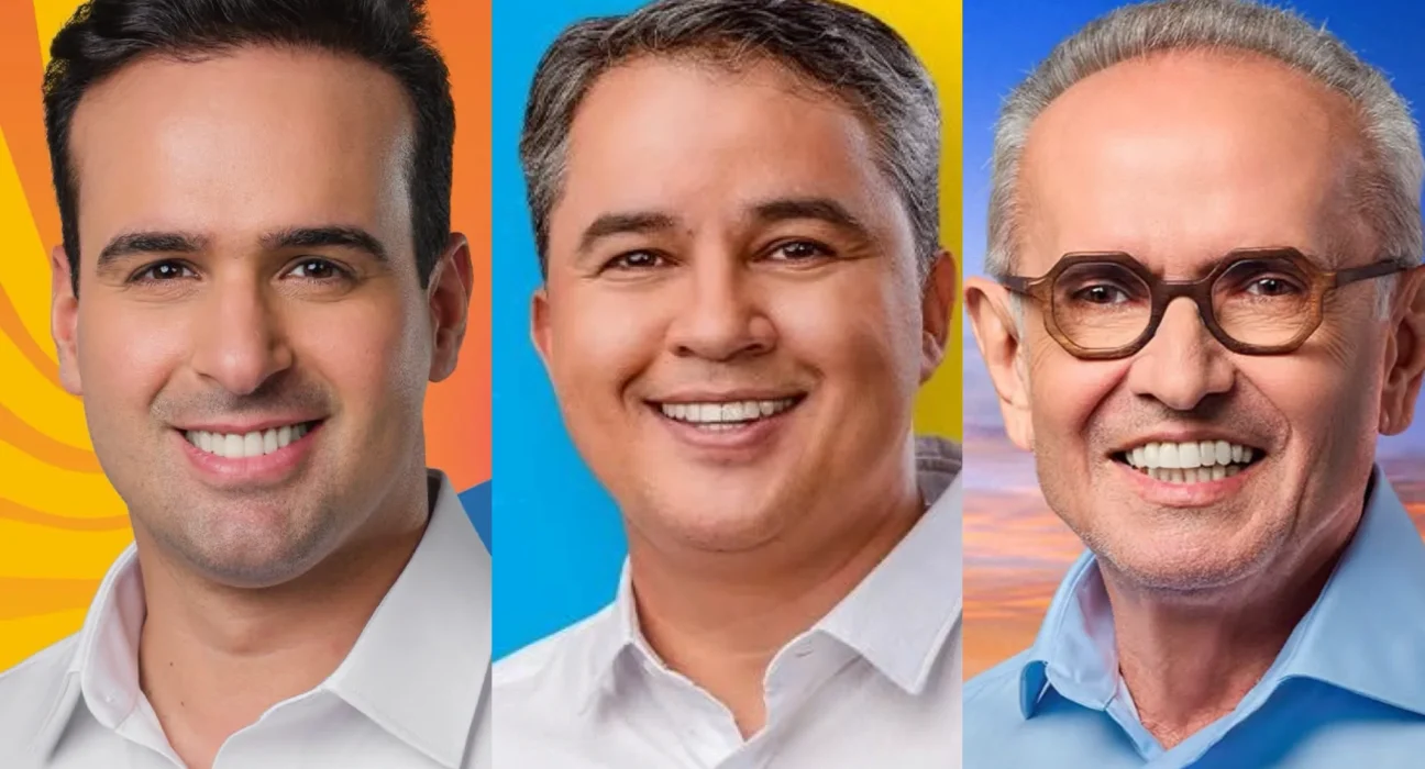 Candidatos ao Governo em arte sobre a Pesquisa Quaest na Paraíba