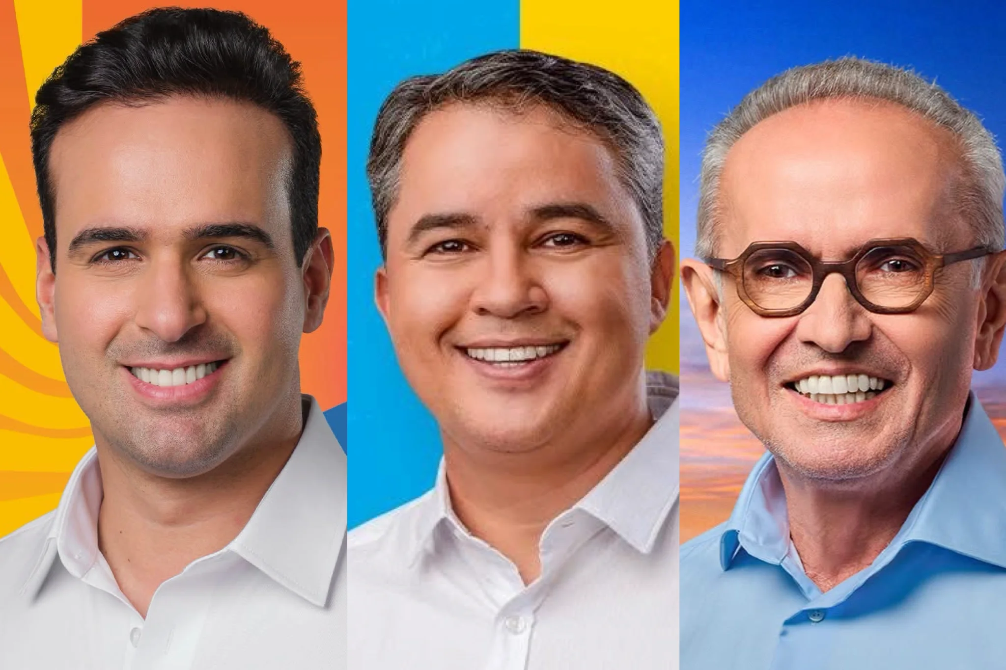 Candidatos ao Governo em arte sobre a Pesquisa Quaest na Paraíba
